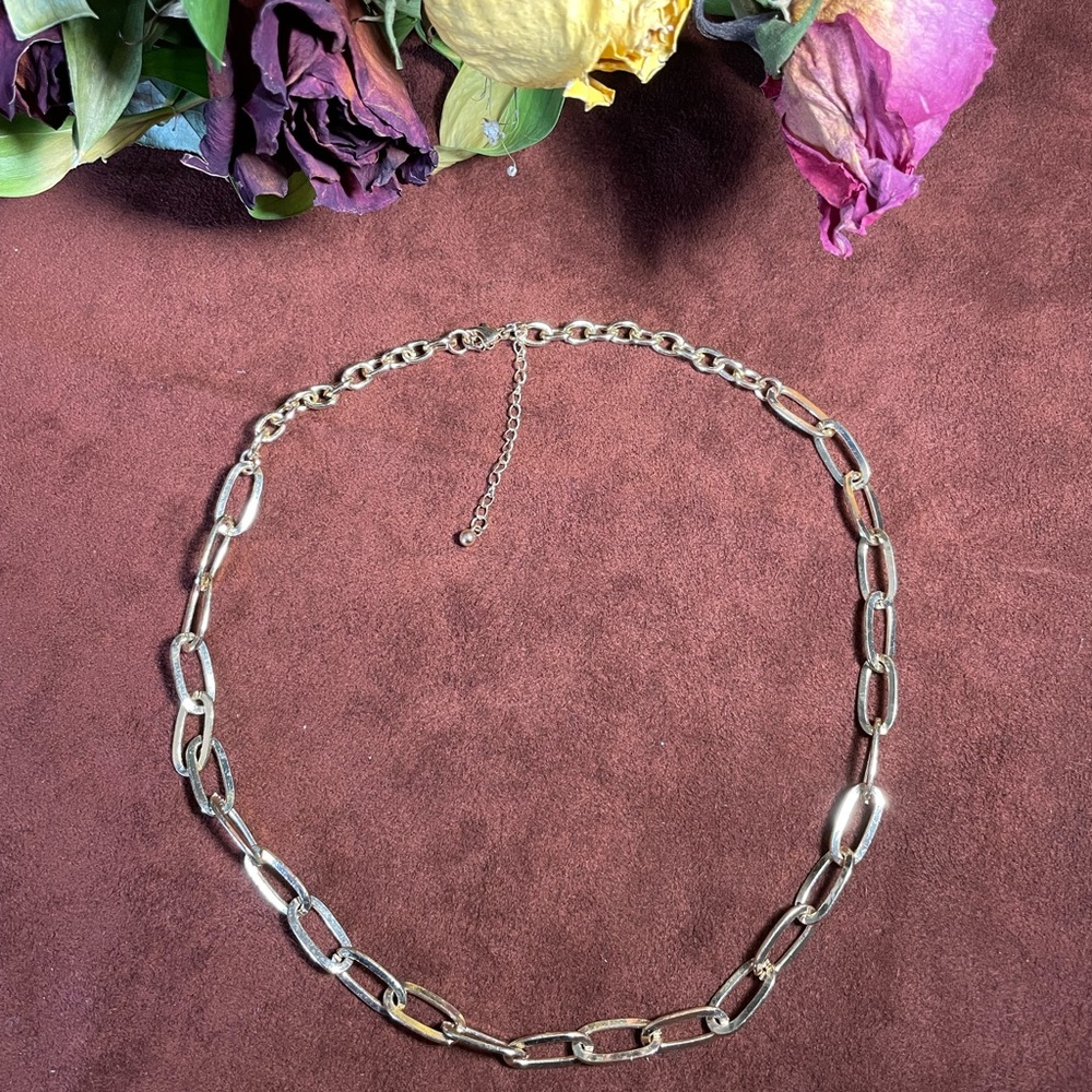 Gold Fashion Paper clip necklace